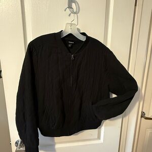 torrid Black Quilted Bomber Jacket